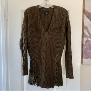 Long Cable Knit Sweater